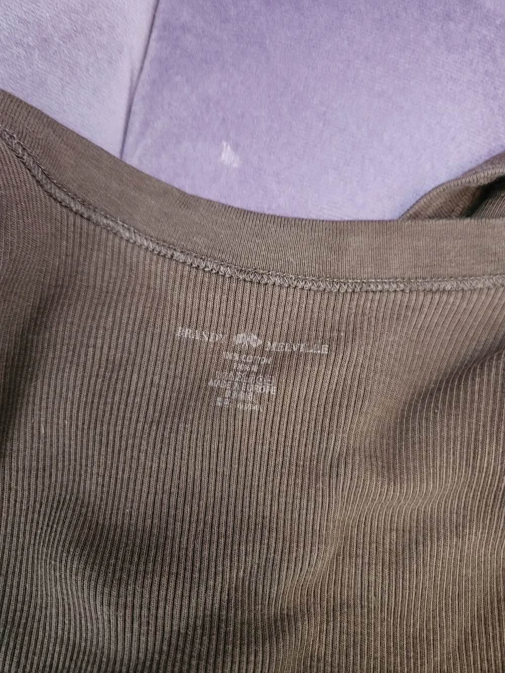 Brandy Mellville Ribbed Brown Cropped Tank Top - Picture 3 of 3